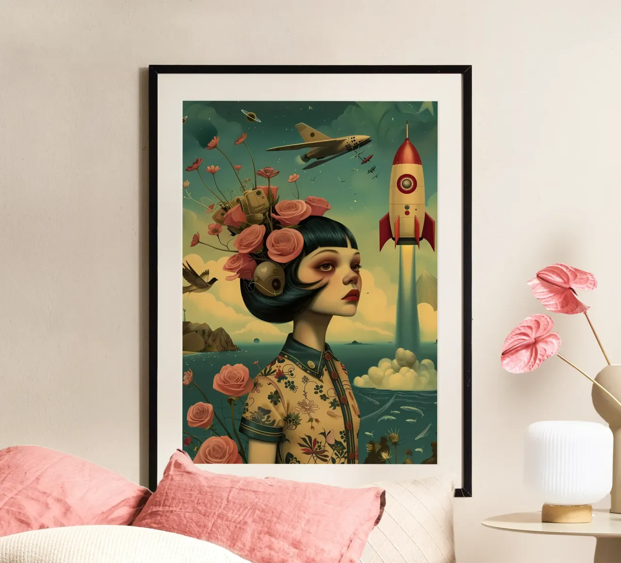 Bambola spaziale vintage poster da diedrich