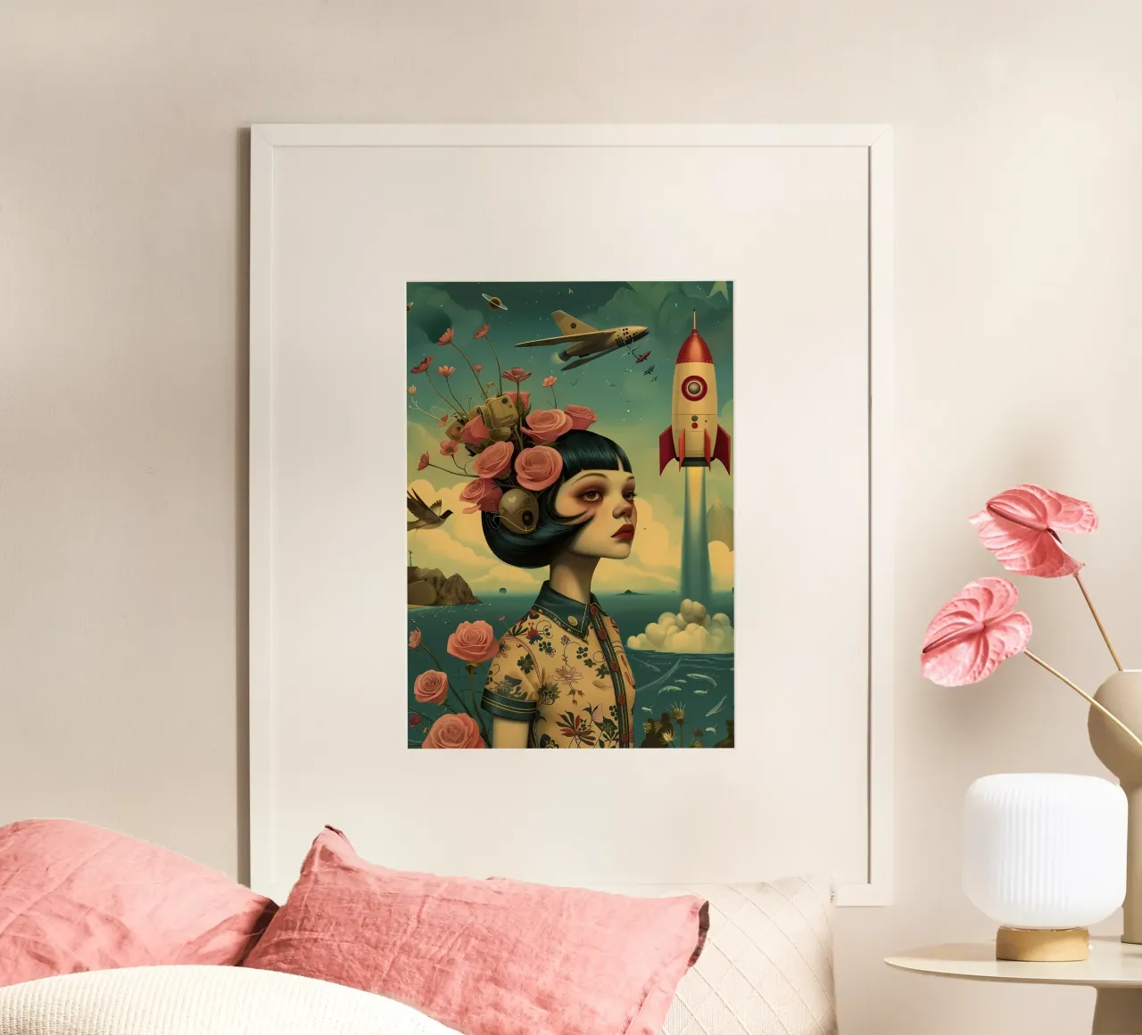 Bambola spaziale vintage poster da diedrich