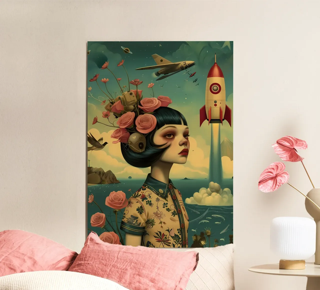 Bambola spaziale vintage poster da diedrich