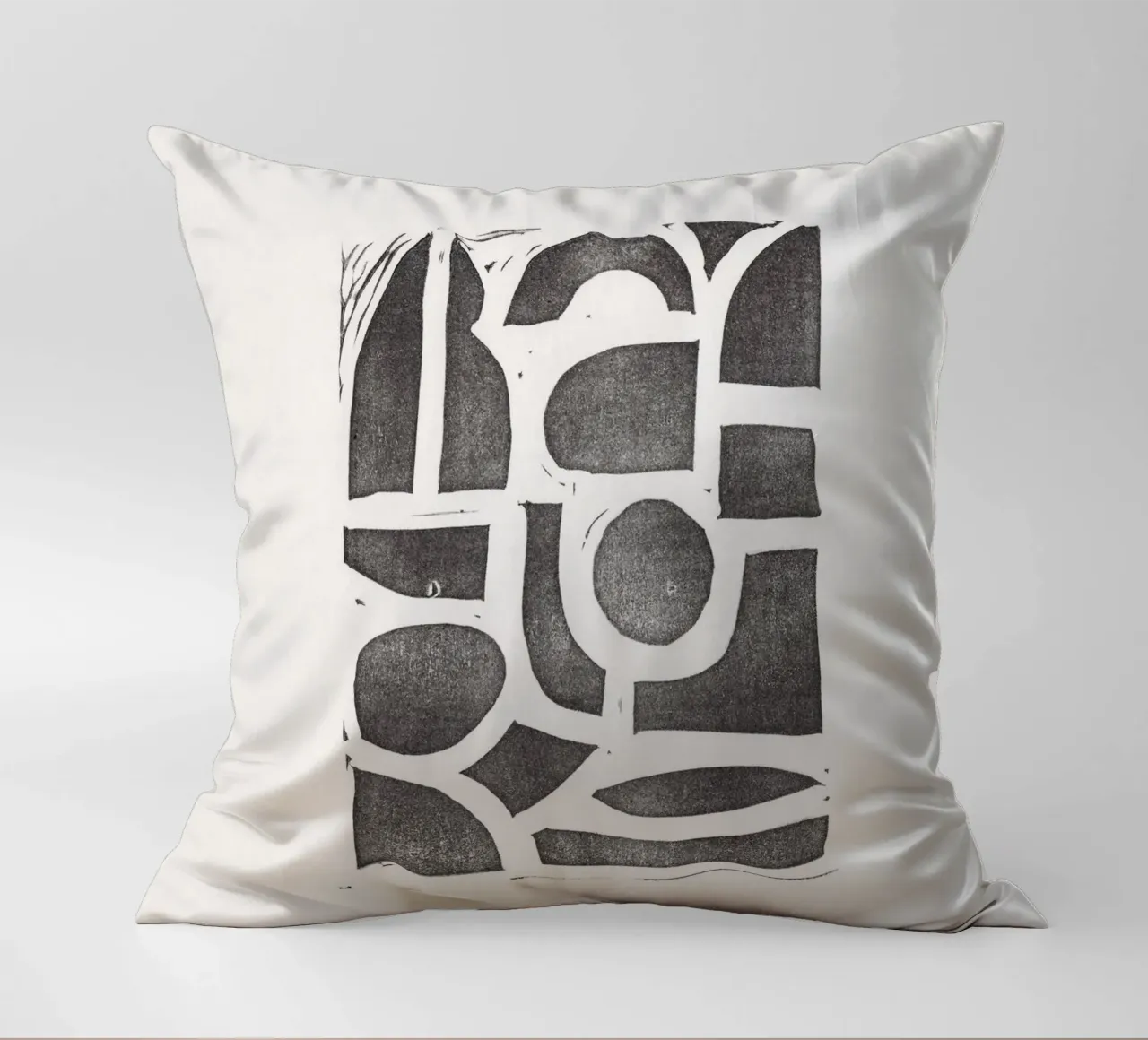 Linocut Abstract #2 cuscino da Alisa Galitsyna