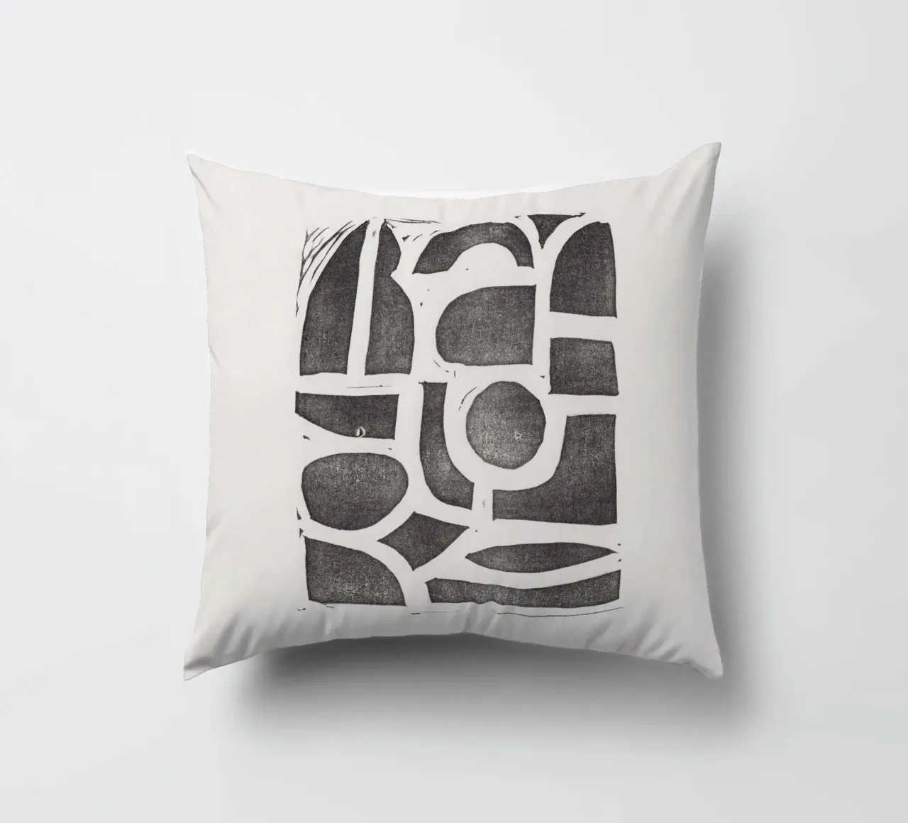 Linocut Abstract #2 cuscino da Alisa Galitsyna