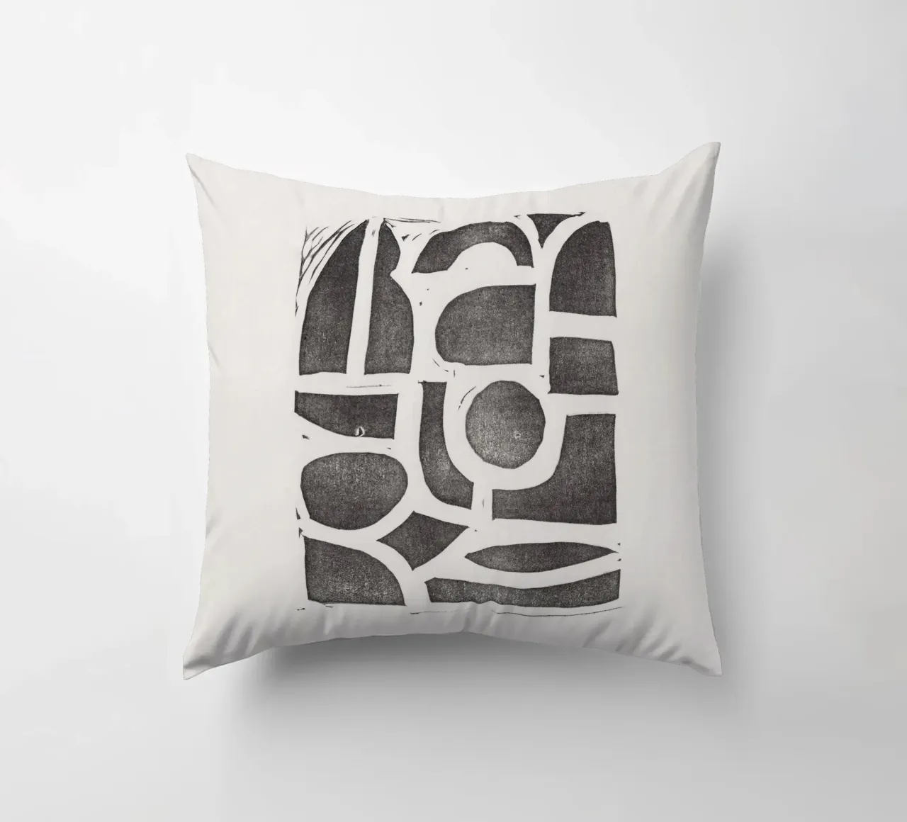 Linocut Abstract #2 cuscino da Alisa Galitsyna