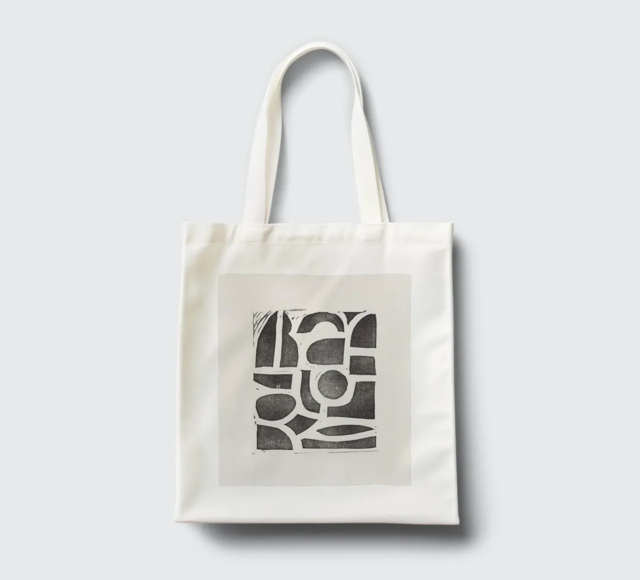 Linocut Abstract #2 borsa in juta da Alisa Galitsyna