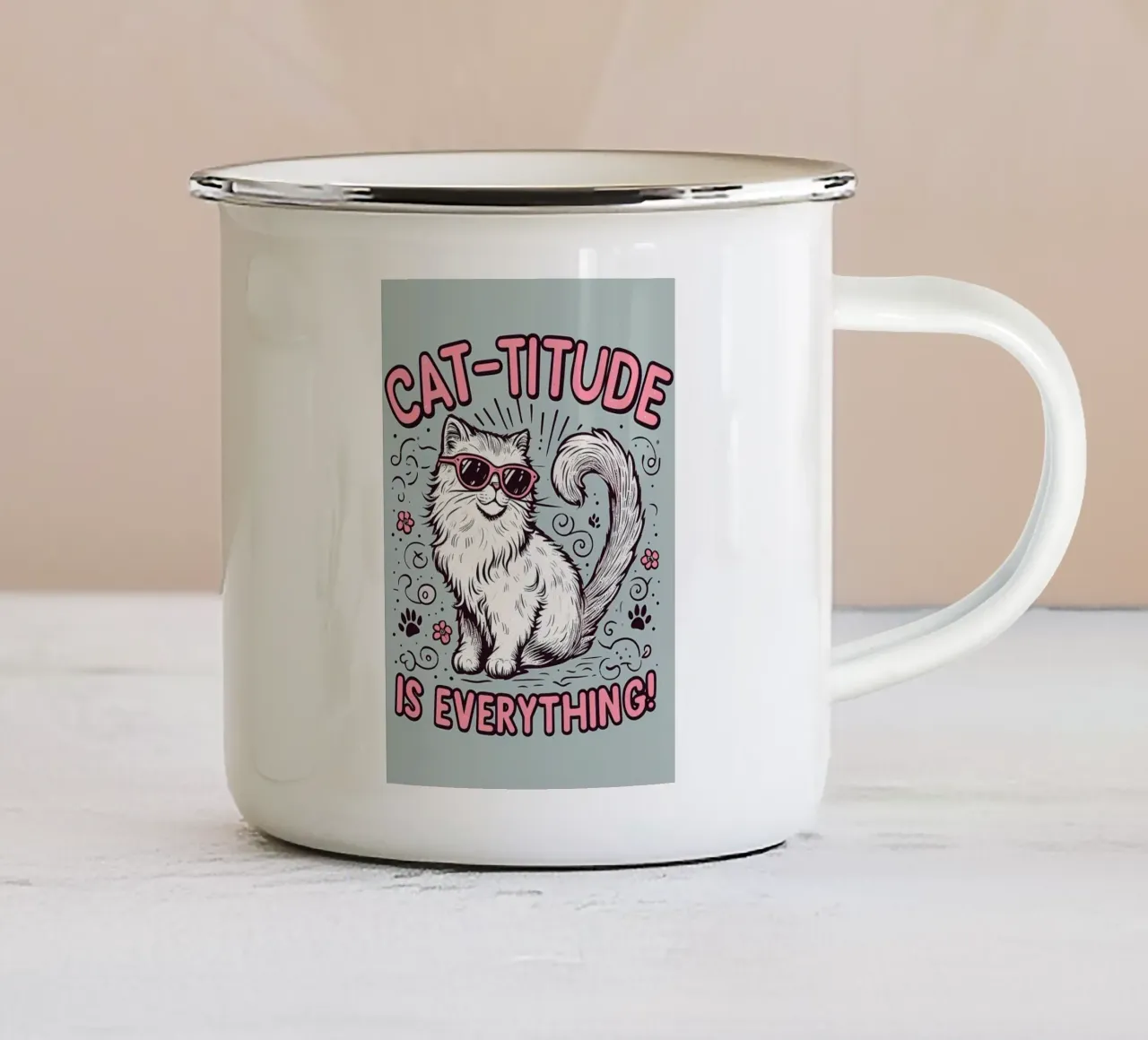 Cattitude v2 tazza in smalto da diedrich