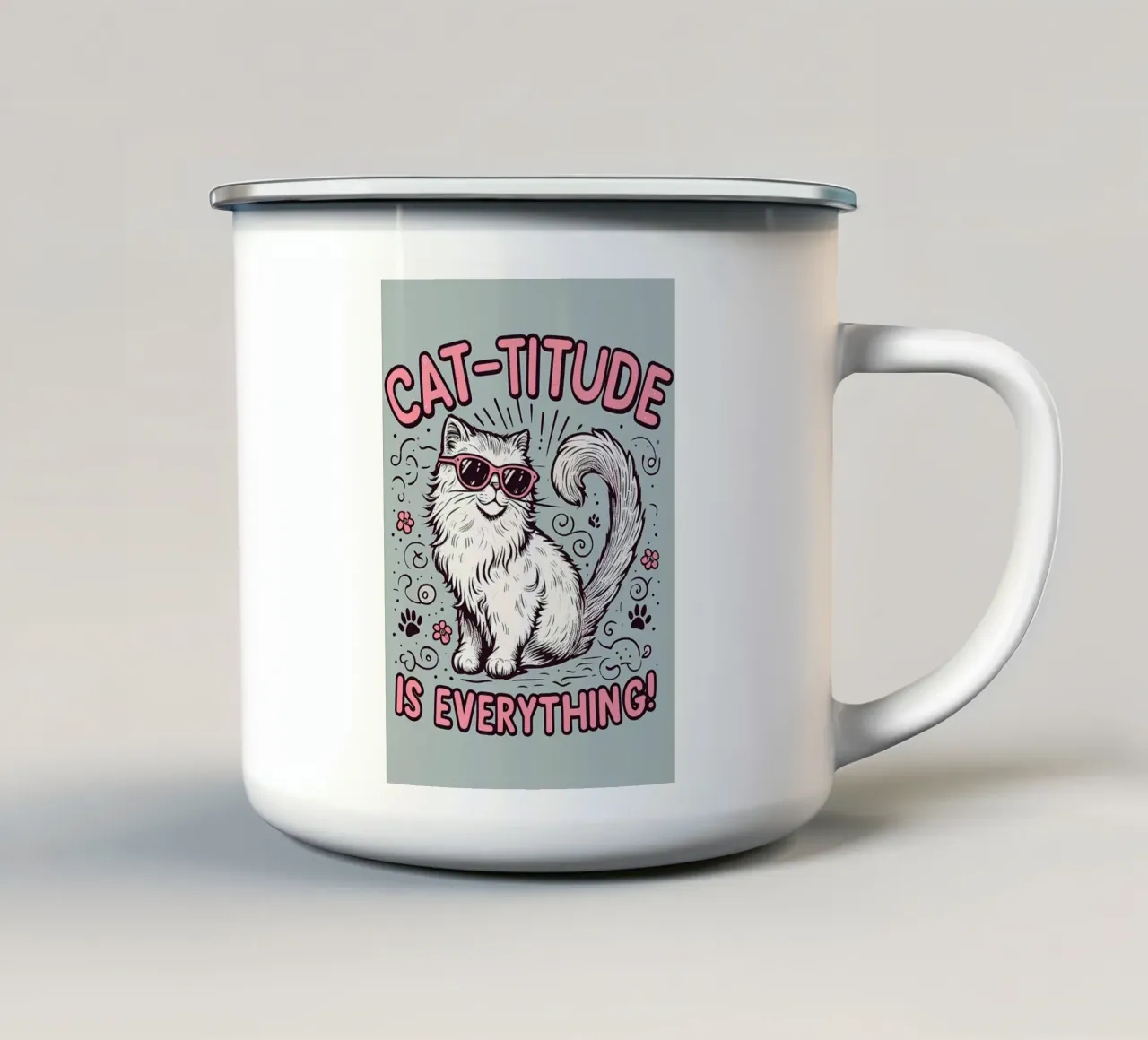 Cattitude v2 tazza in smalto da diedrich