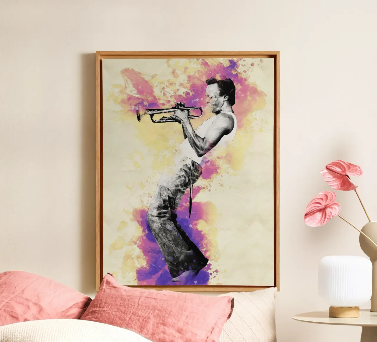 Sbaffo Miles Davis tela con Cornice a cassetta da Gunawan Rb