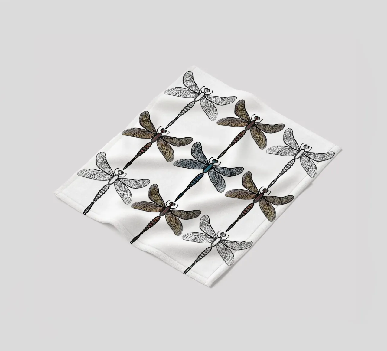 daily sketch dragonfly - 2 fleece blanket by words-in-frames