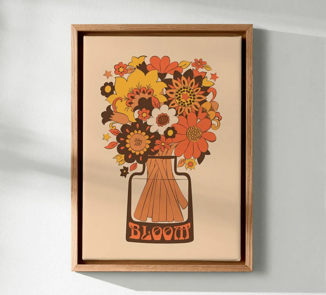 Vaso per fiori Bloom 70s tela con Cornice a cassetta da diedrich