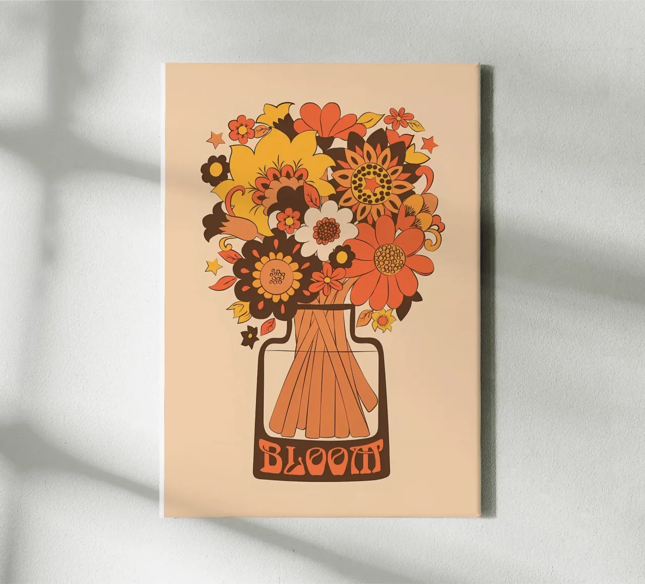Vaso per fiori Bloom 70s tela con Cornice a cassetta da diedrich
