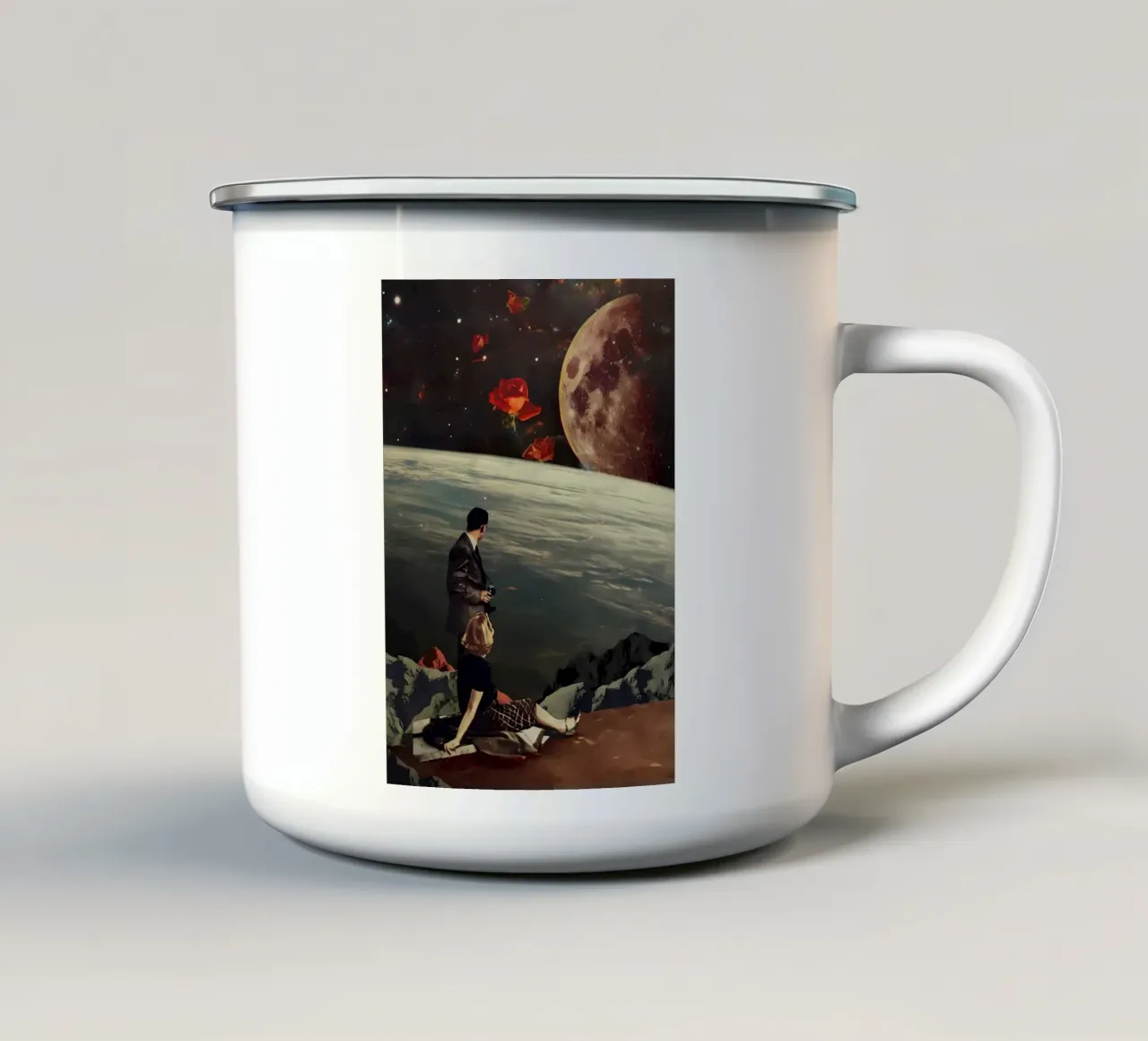 Le rose sono arrivate tazza in smalto da diedrich