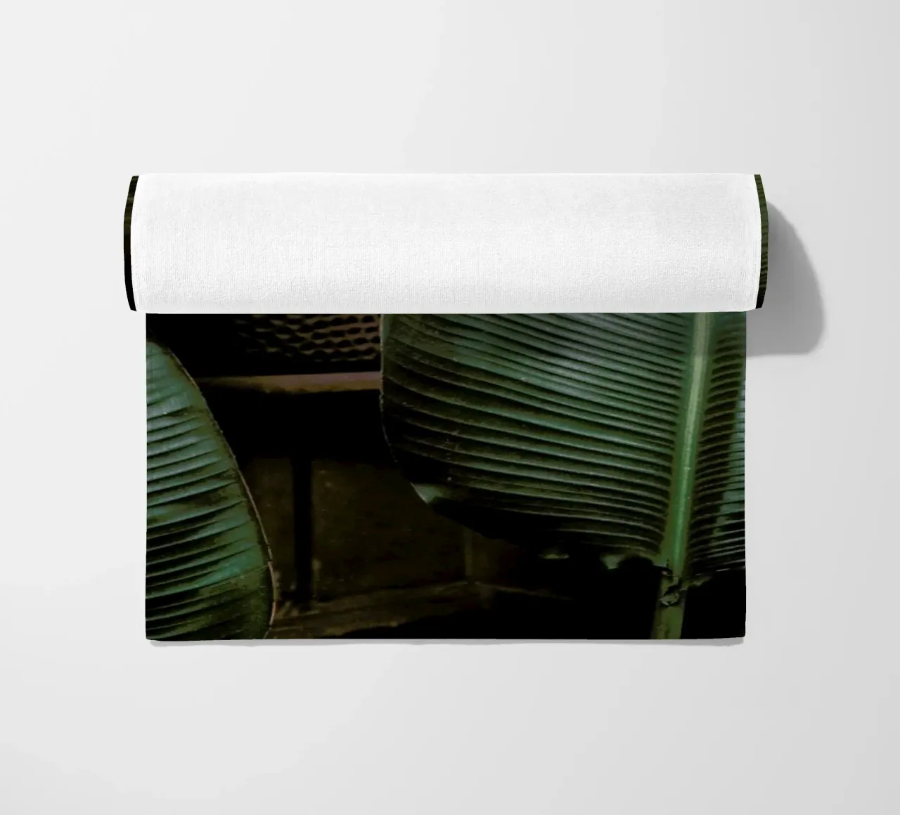 Leaves in Barcelona beach towel by Sebastian Hilgetag