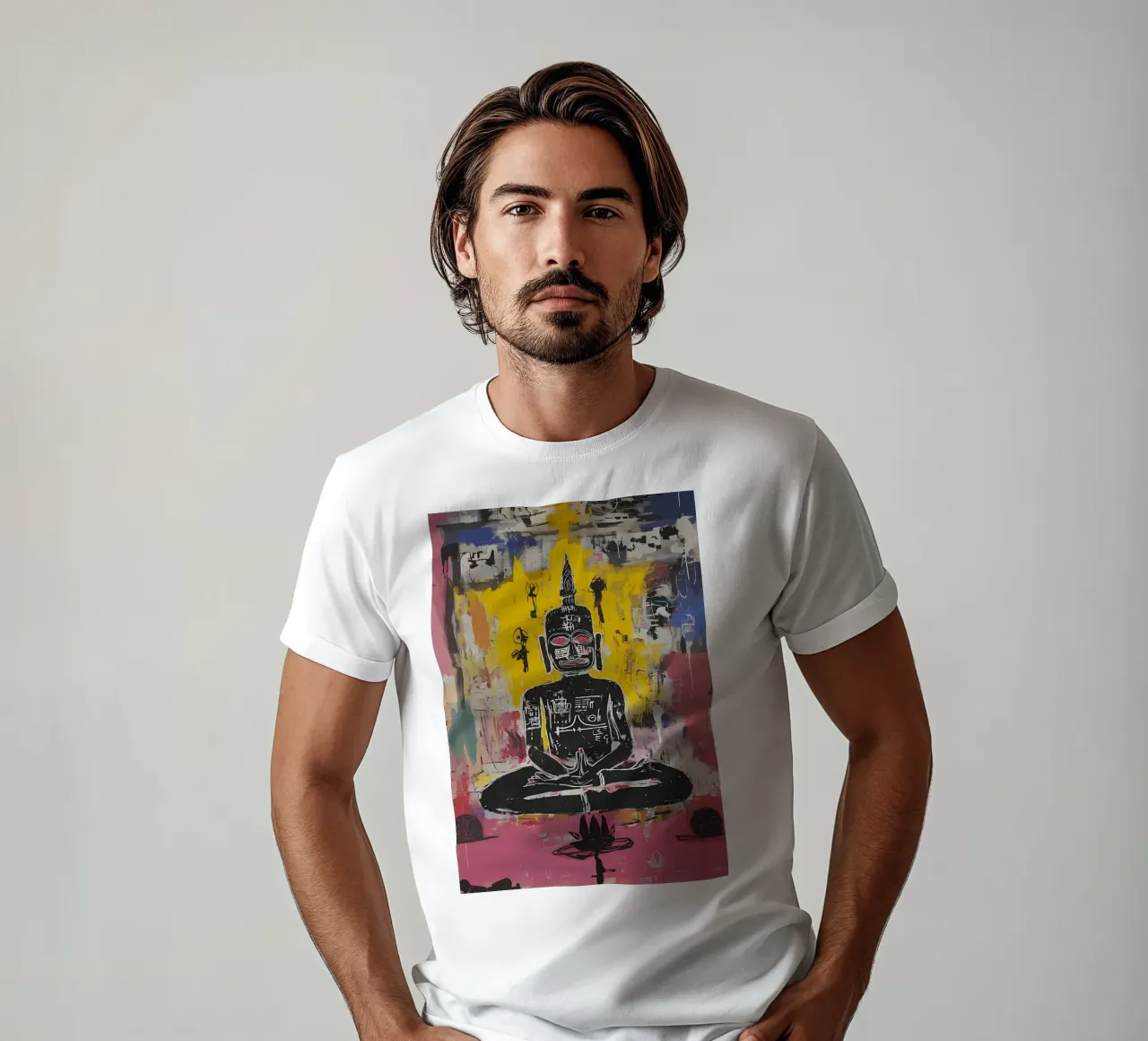 Arte in stile Buddha Basquiat t-shirt da diedrich