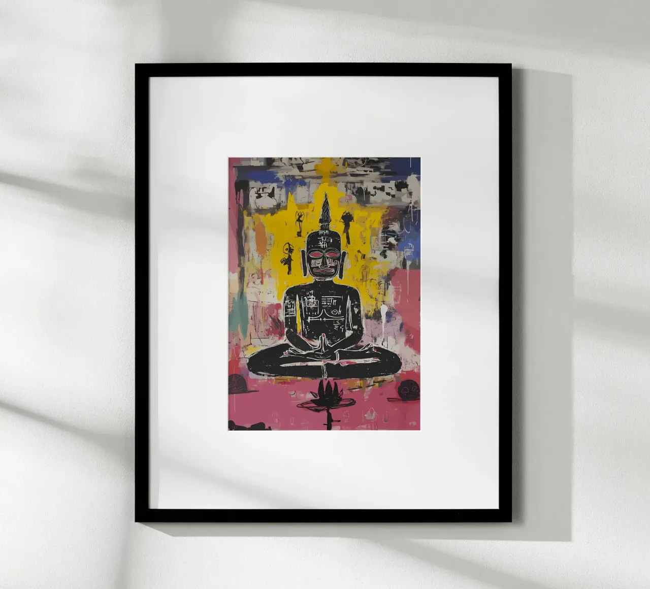 Arte in stile Buddha Basquiat poster con telaio in alluminio da diedrich