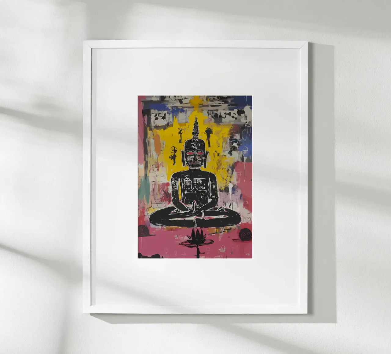 Arte in stile Buddha Basquiat poster con telaio in alluminio da diedrich