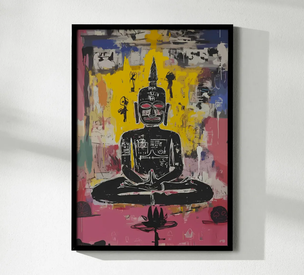 Arte in stile Buddha Basquiat poster con telaio in alluminio da diedrich