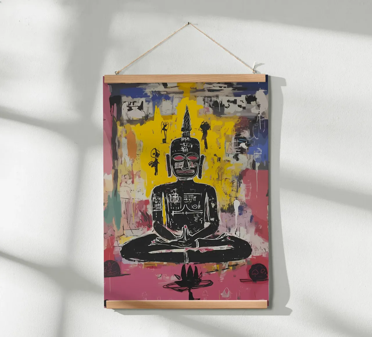 Arte in stile Buddha Basquiat poster con telaio in alluminio da diedrich