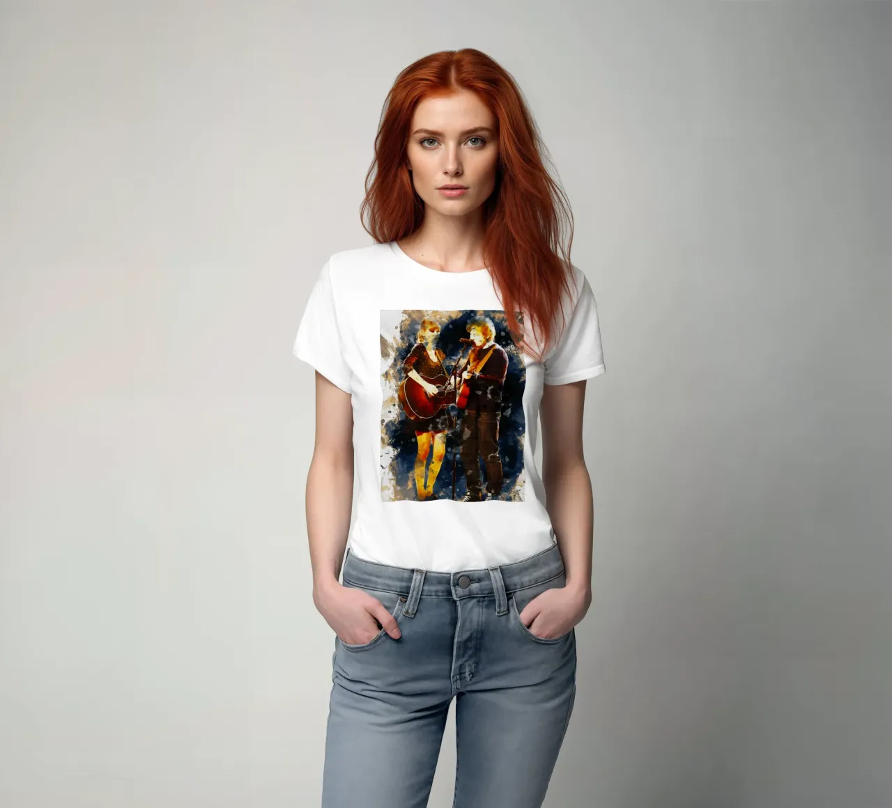 Sbaffo di Taylor Swift e Ed Sheeran t-shirt da Gunawan Rb
