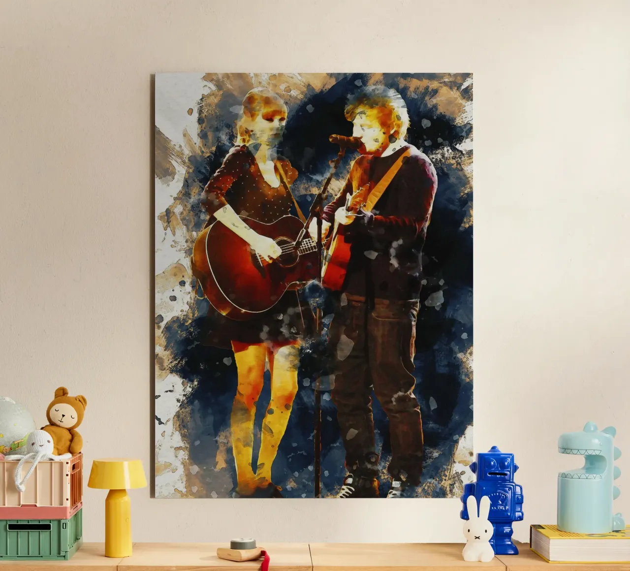 Sbaffo di Taylor Swift e Ed Sheeran alluminio dibond da Gunawan Rb