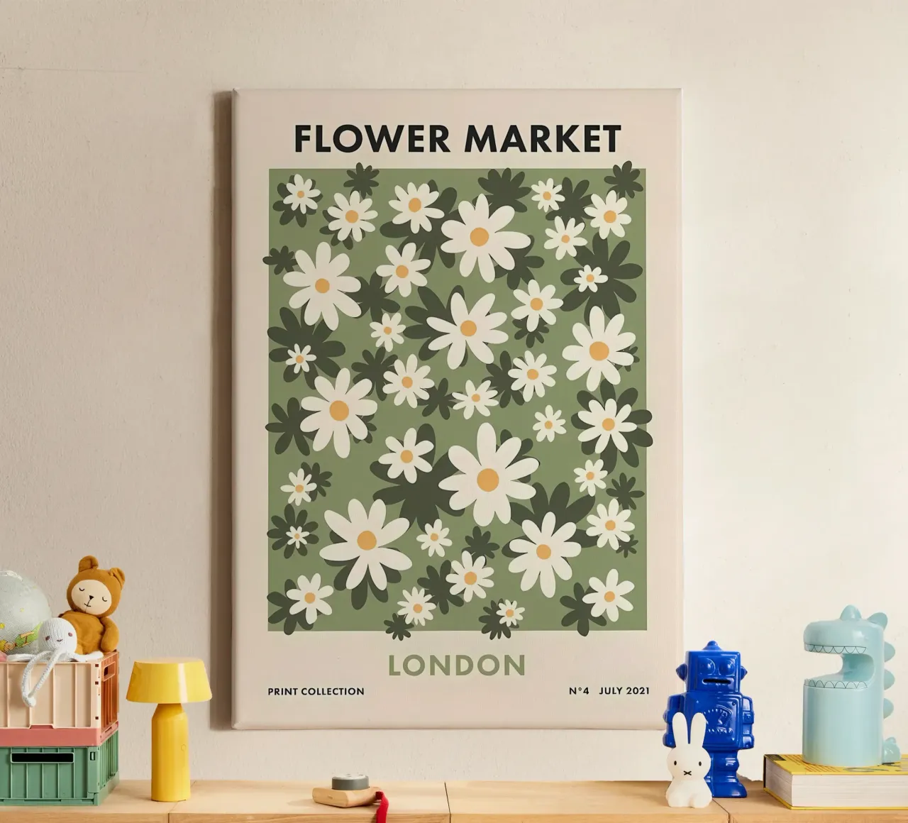 Mercato dei fiori di Londra tela con Cornice a cassetta da diedrich