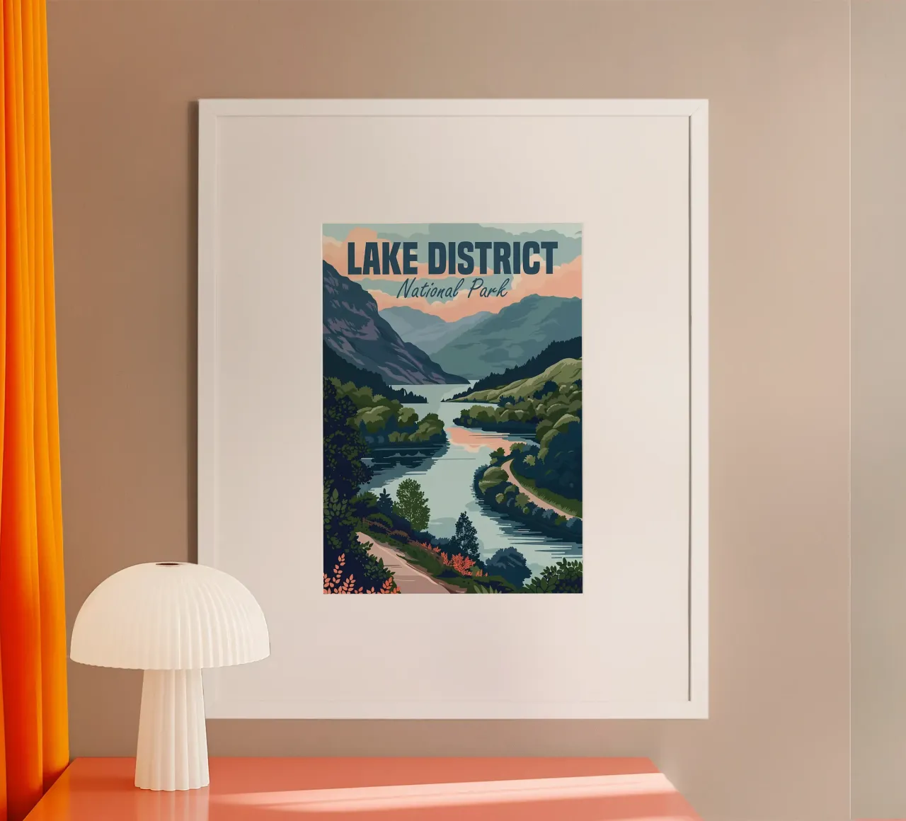 Distretto dei laghi poster con telaio in alluminio da diedrich