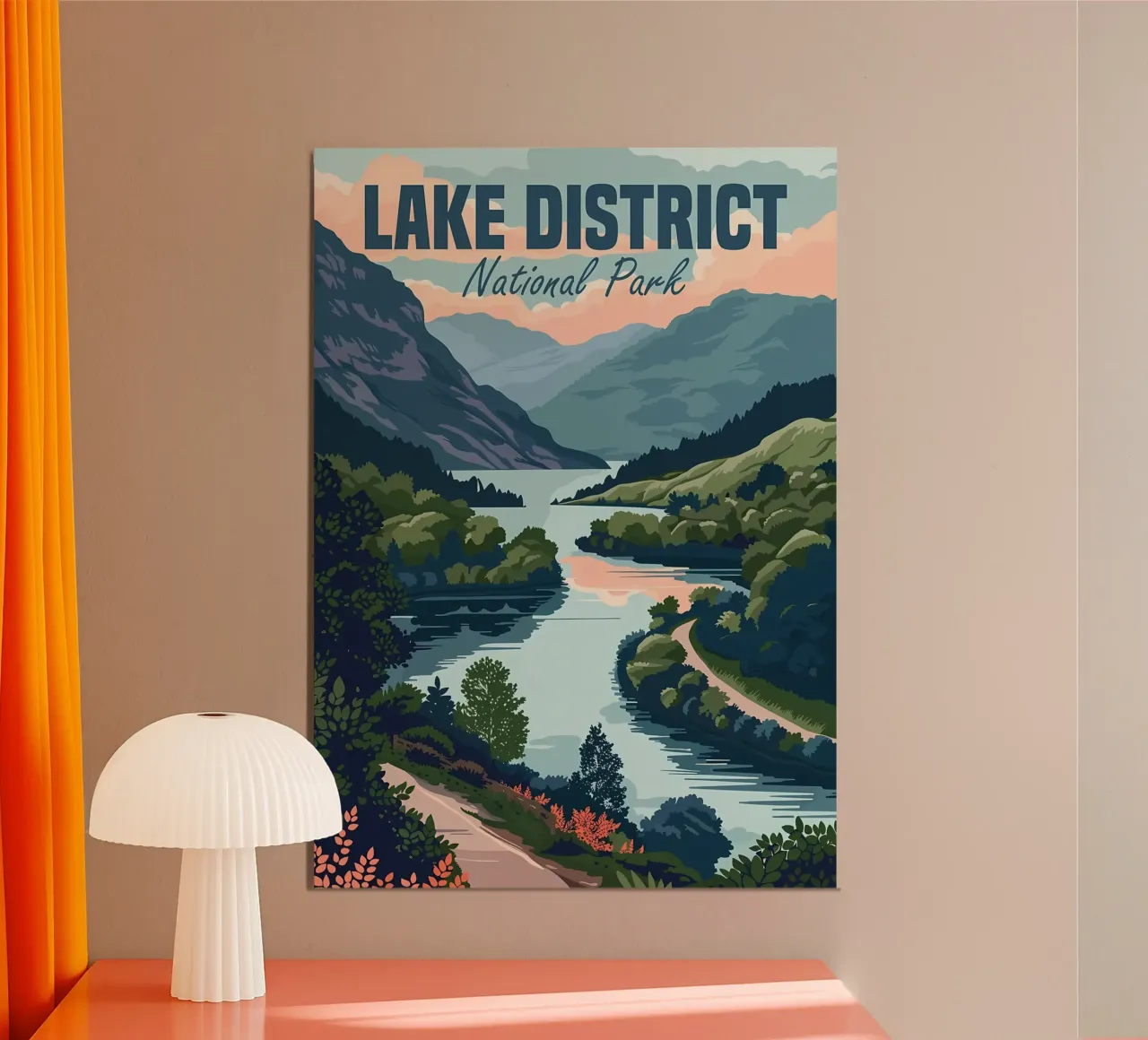 Distretto dei laghi poster con telaio in alluminio da diedrich