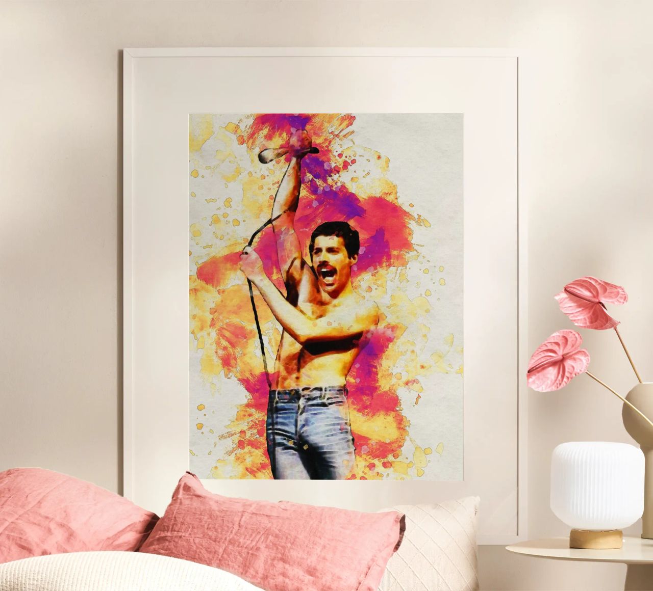 Smudge Freddie Mercury Live Band Queen Poster von Gunawan Rb