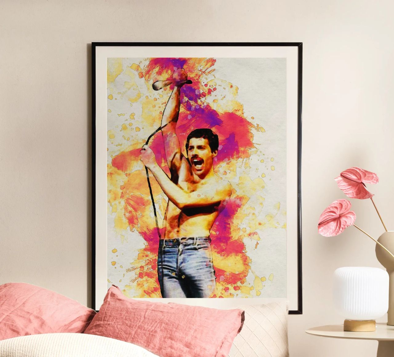 Smudge Freddie Mercury Live Band Queen Poster von Gunawan Rb