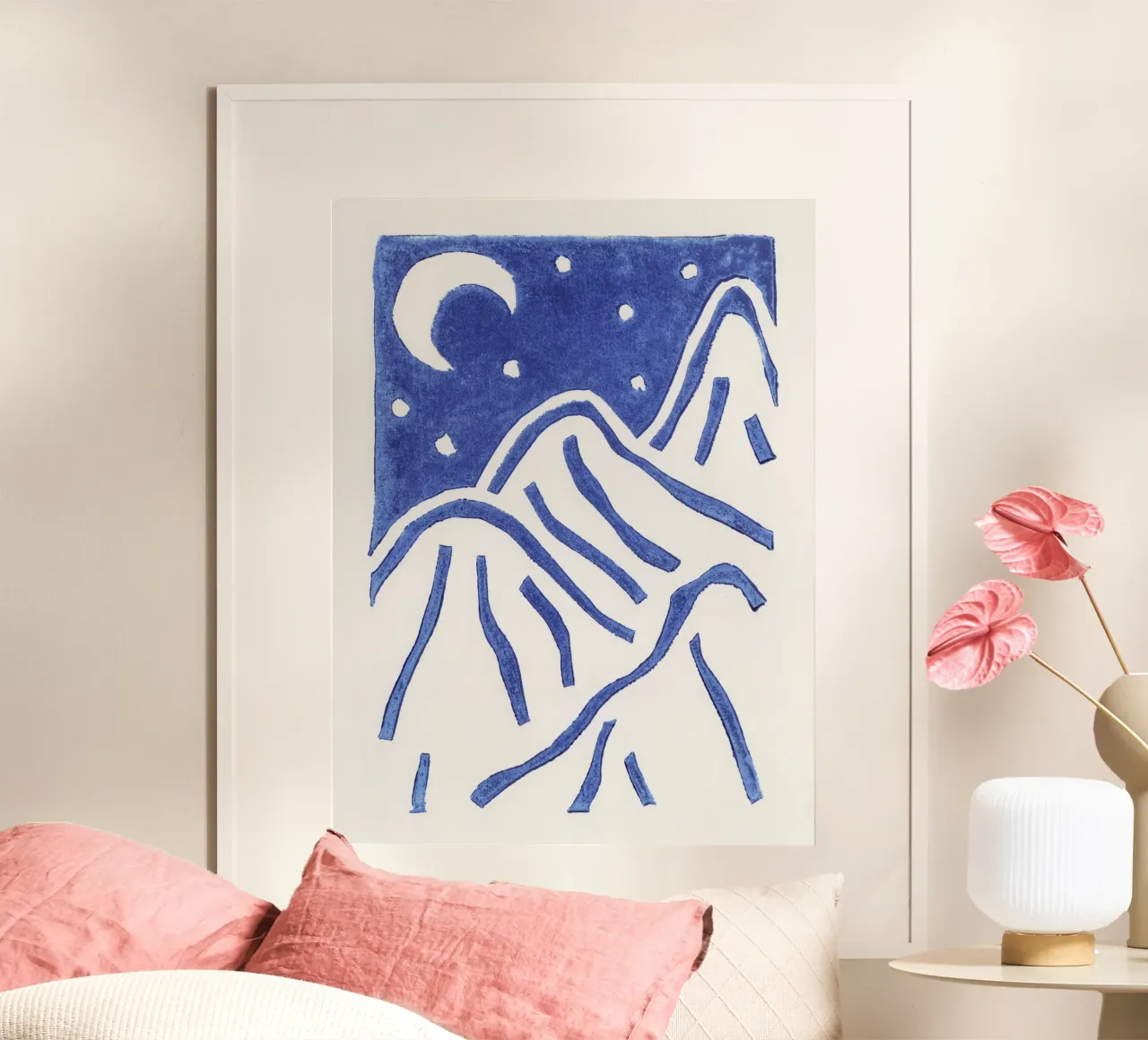 Linocut Notte stellata carta hahnemühle da Alisa Galitsyna