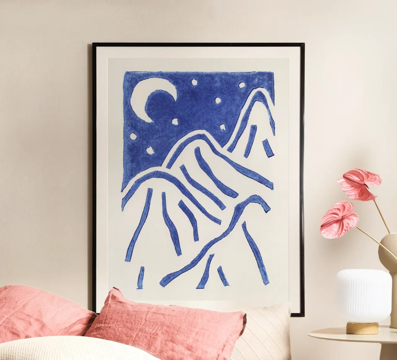 Linocut Notte stellata carta hahnemühle da Alisa Galitsyna