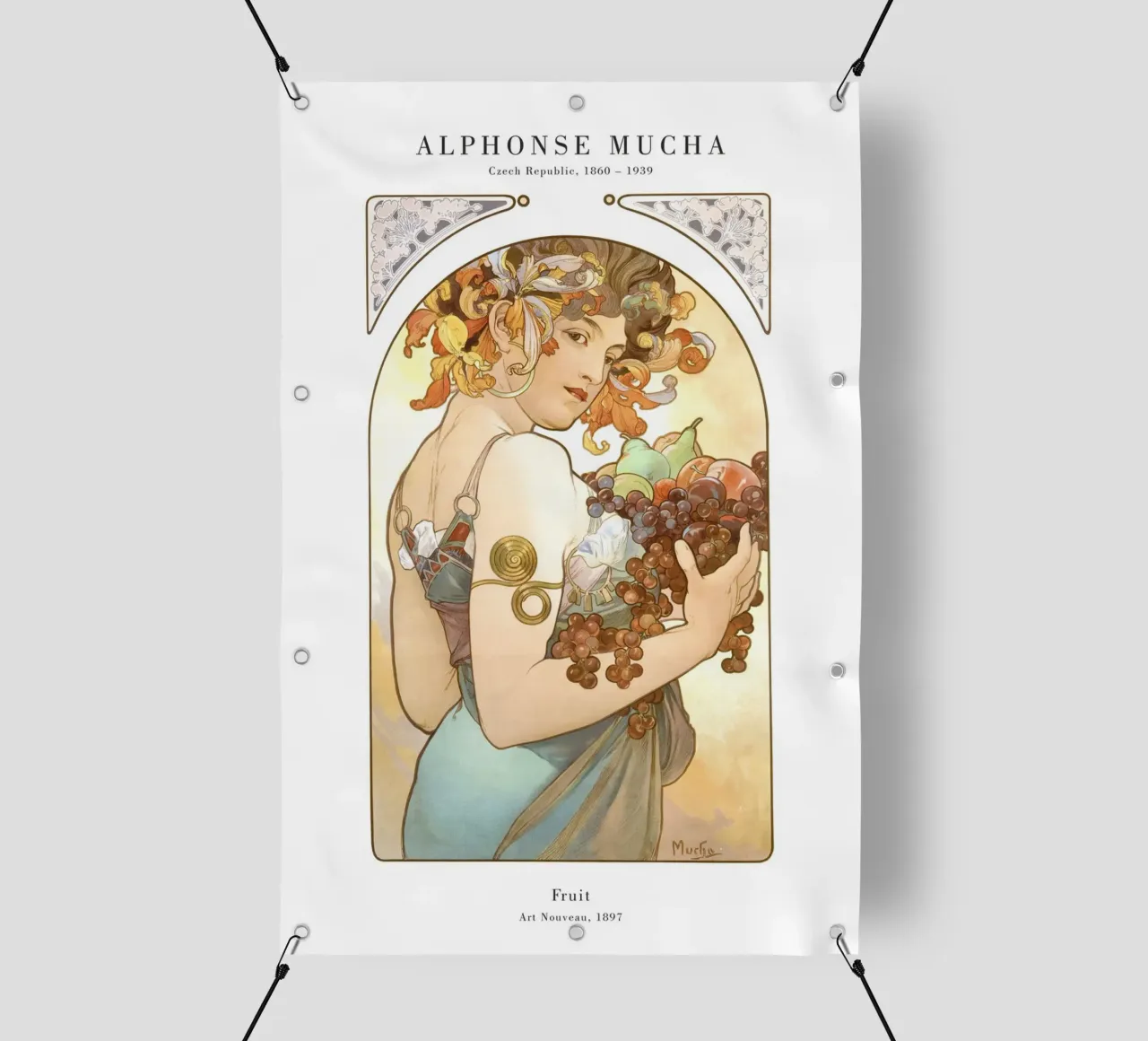 Alfons Mucha - Frutta telo in pvc da Old Masters
