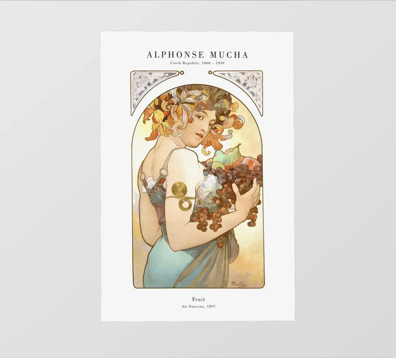 Alfons Mucha - Frutta telo in pvc da Old Masters