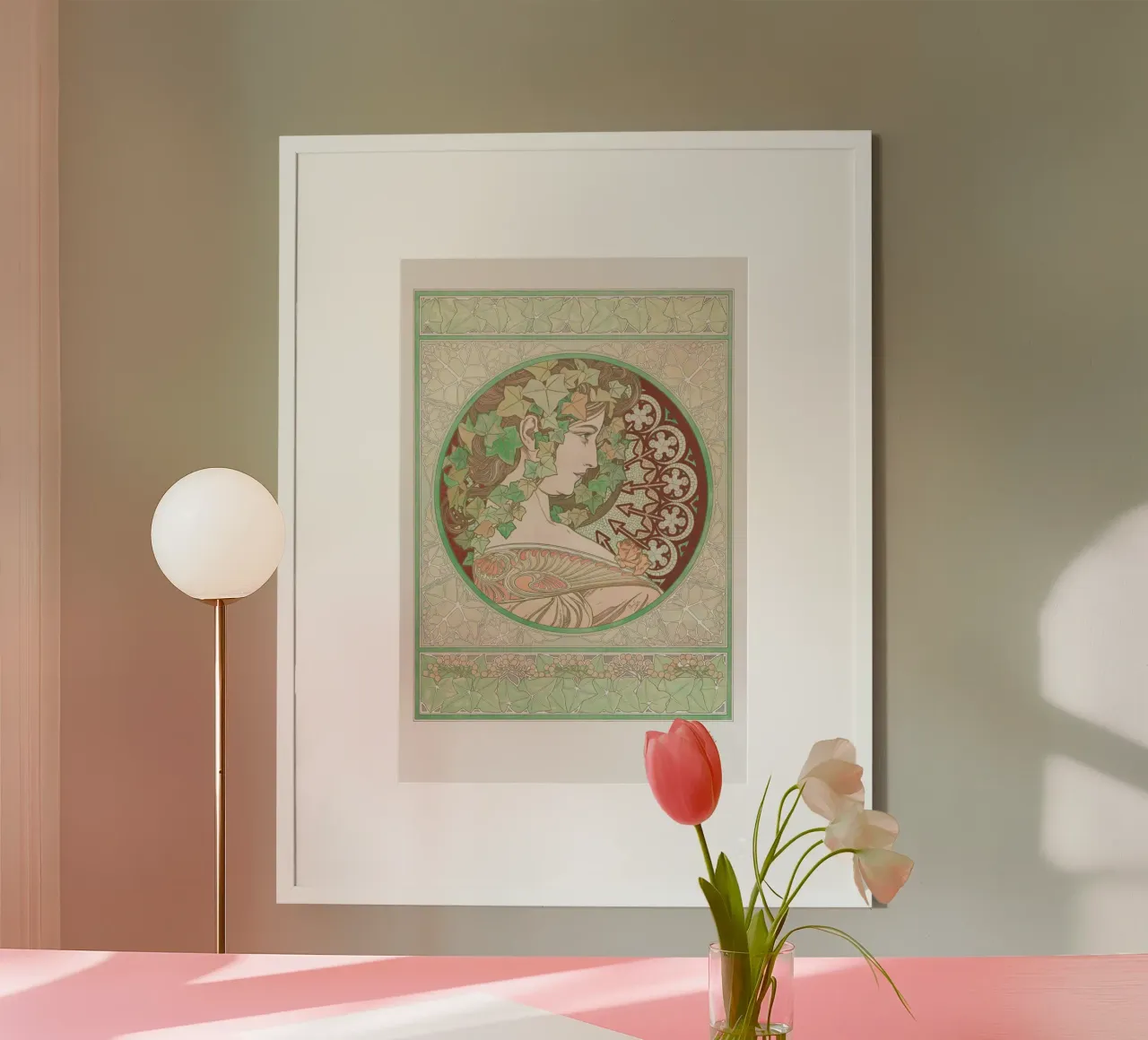 Alfons Mucha - Edera poster con telaio in legno da Old Masters