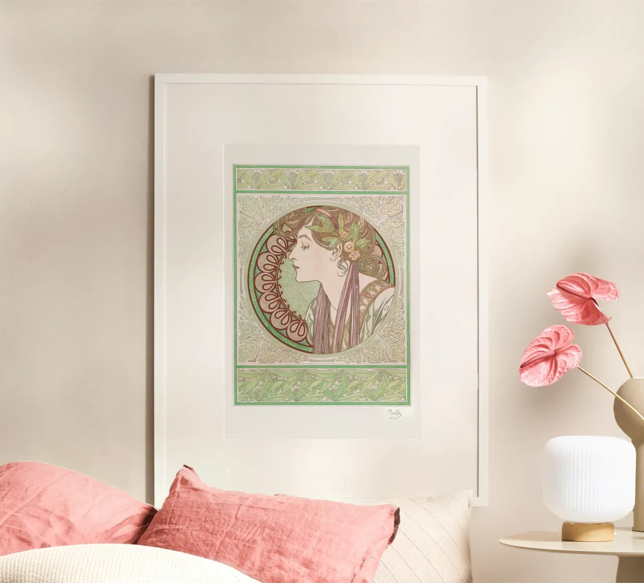 Alfons Mucha - Alloro poster con telaio in legno da Old Masters