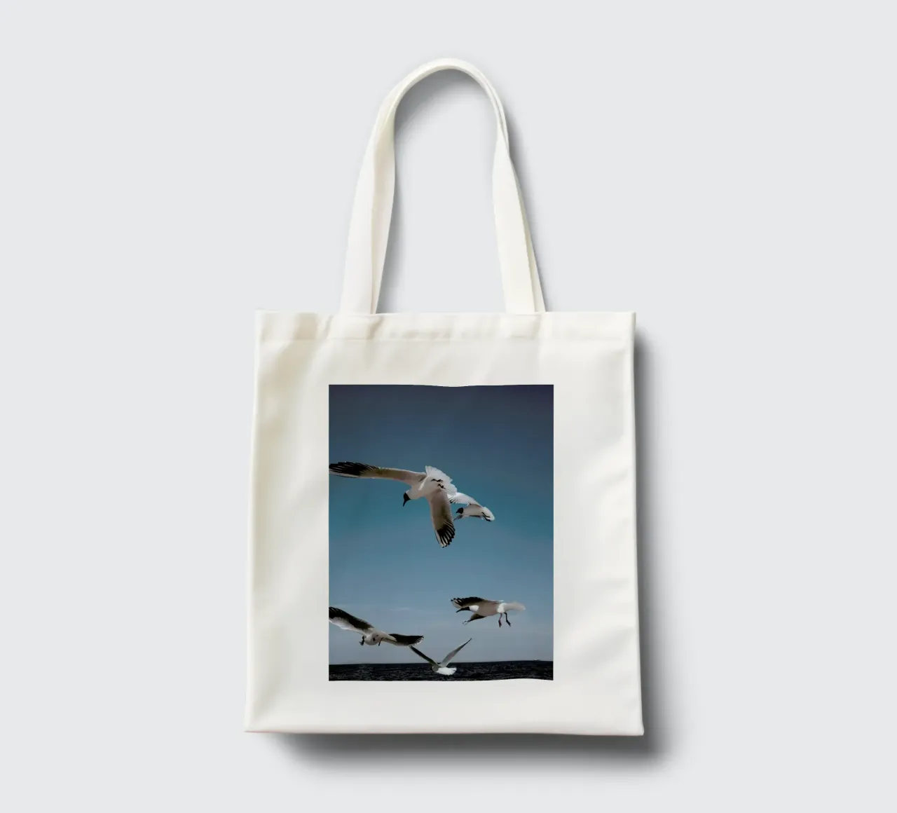Seagulls II borsa in juta da Sebastian Hilgetag