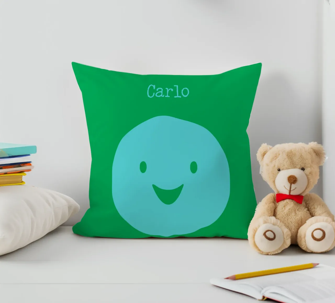 Be happy, Smile mit Name cuscino da Ohkimiko