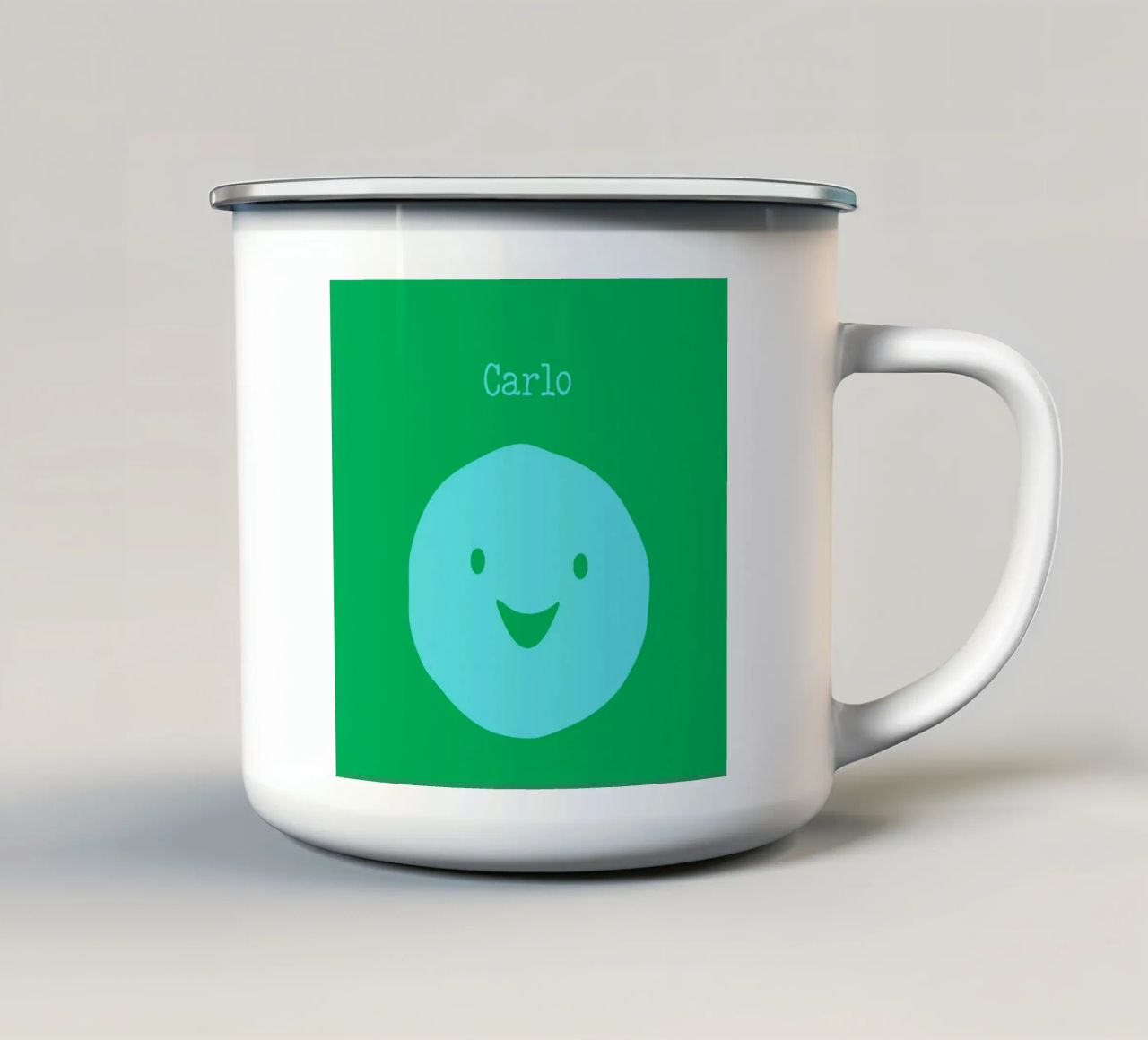 Be happy, Smile mit Name tazza in smalto da Ohkimiko