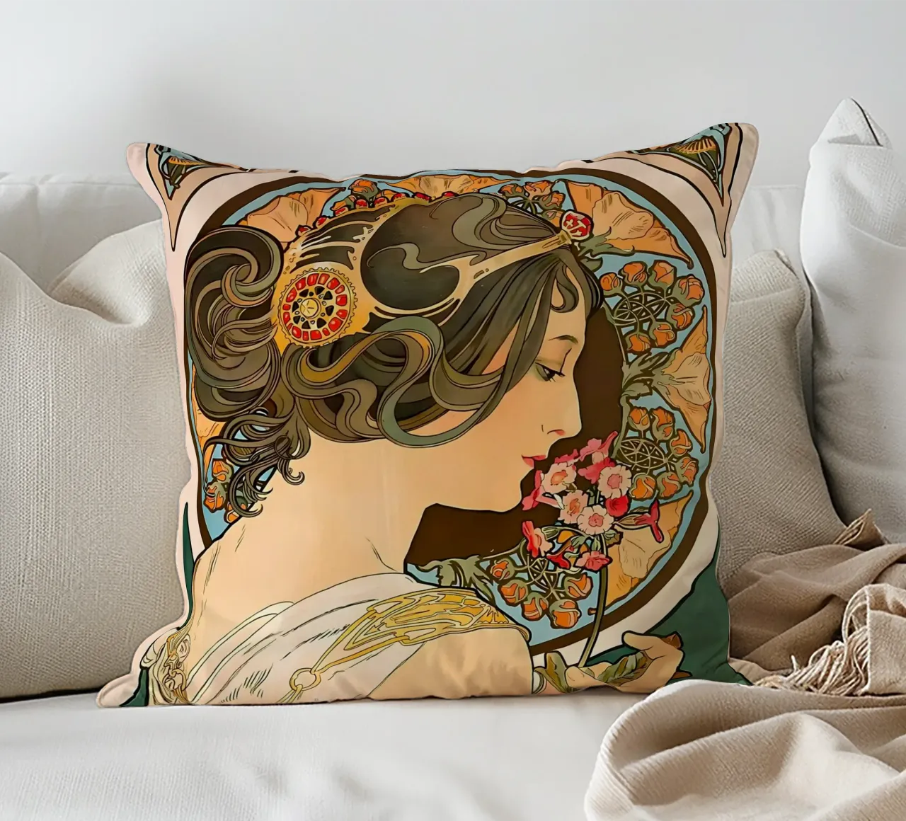 Art Nouveau Alphonse Mucha cuscino da diedrich