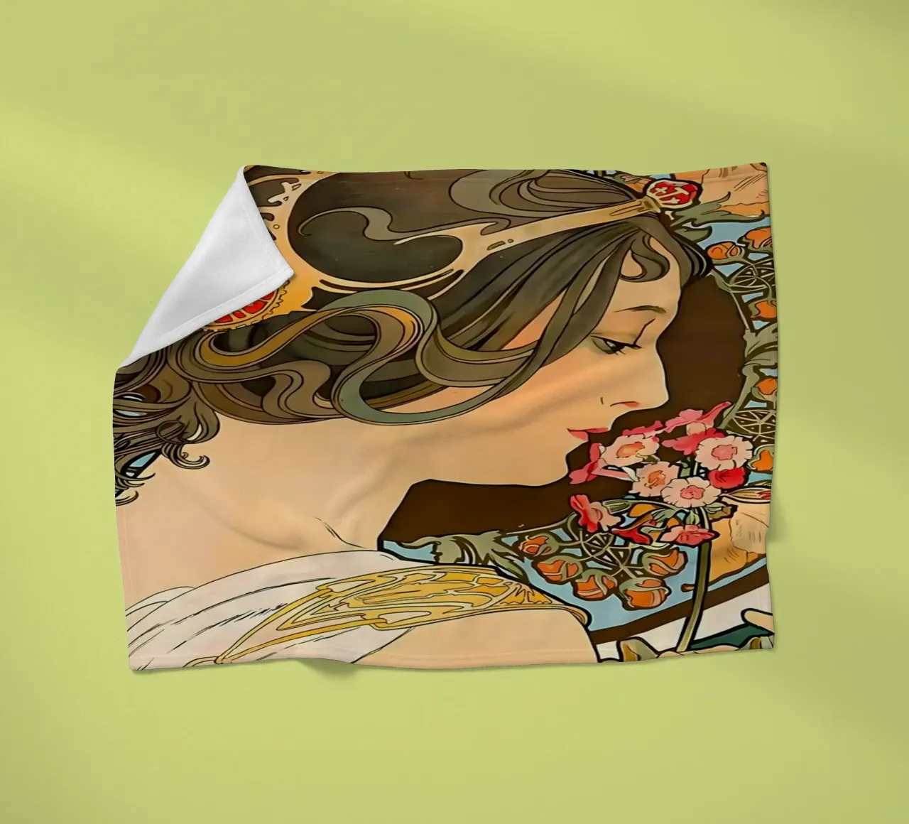 Art Nouveau Alphonse Mucha coperta in pile da diedrich