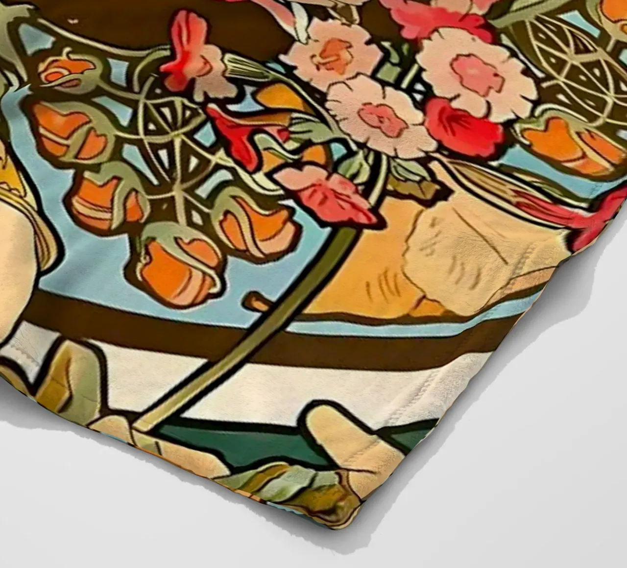 Art Nouveau Alphonse Mucha coperta in pile da diedrich