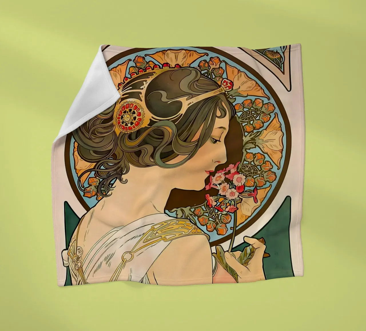 Art Nouveau Alphonse Mucha coperta in pile da diedrich