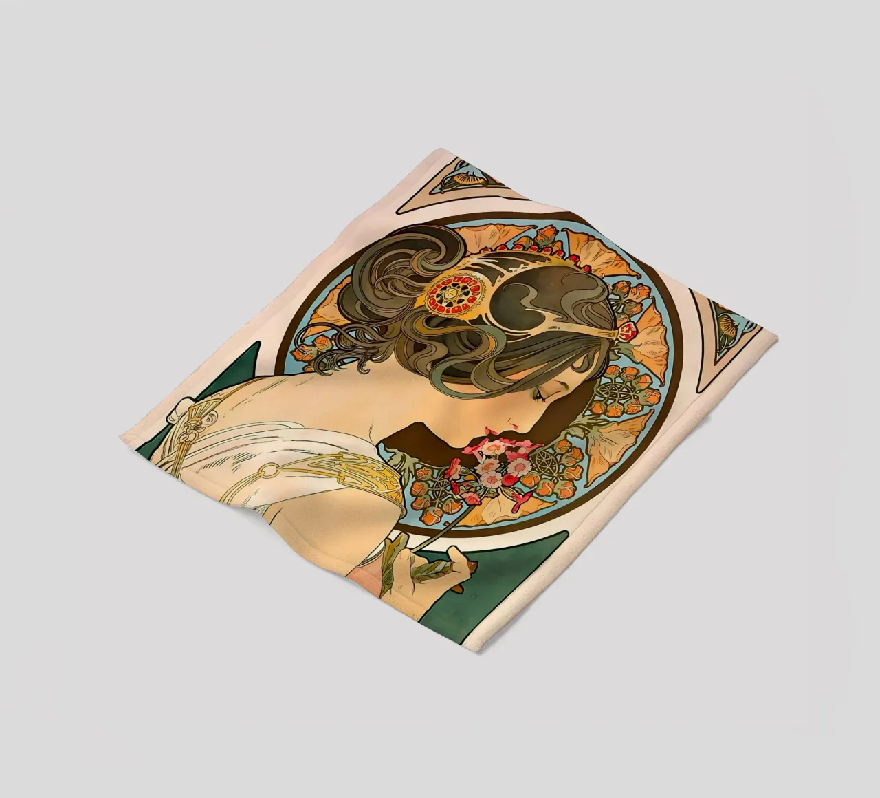Art Nouveau Alphonse Mucha coperta in pile da diedrich