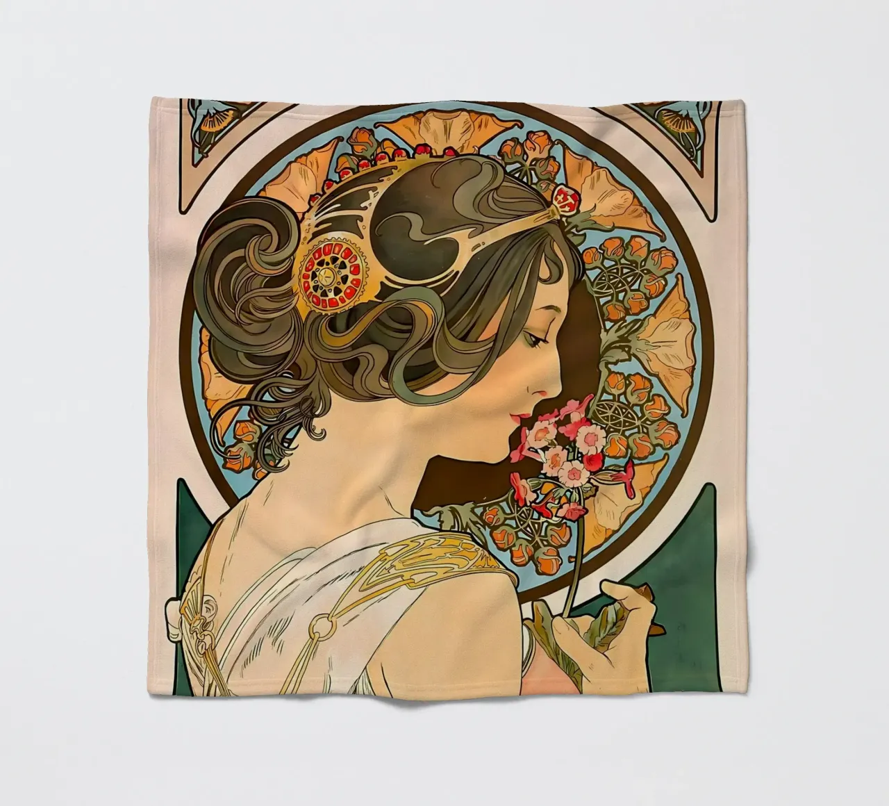 Art Nouveau Alphonse Mucha coperta in pile da diedrich
