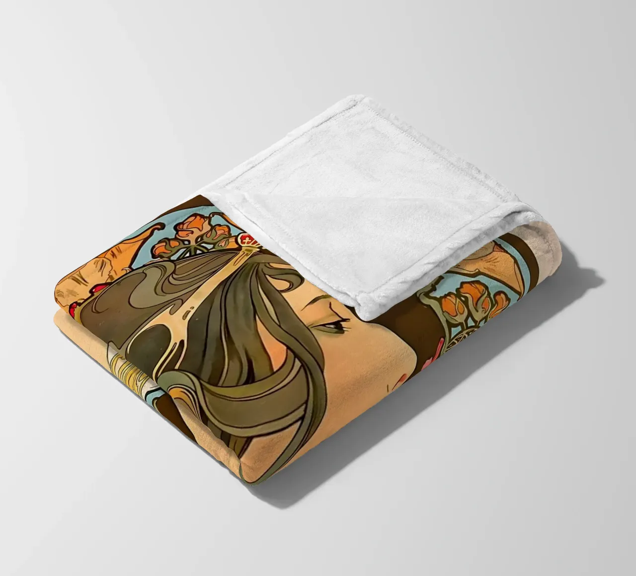 Art Nouveau Alphonse Mucha coperta in pile da diedrich