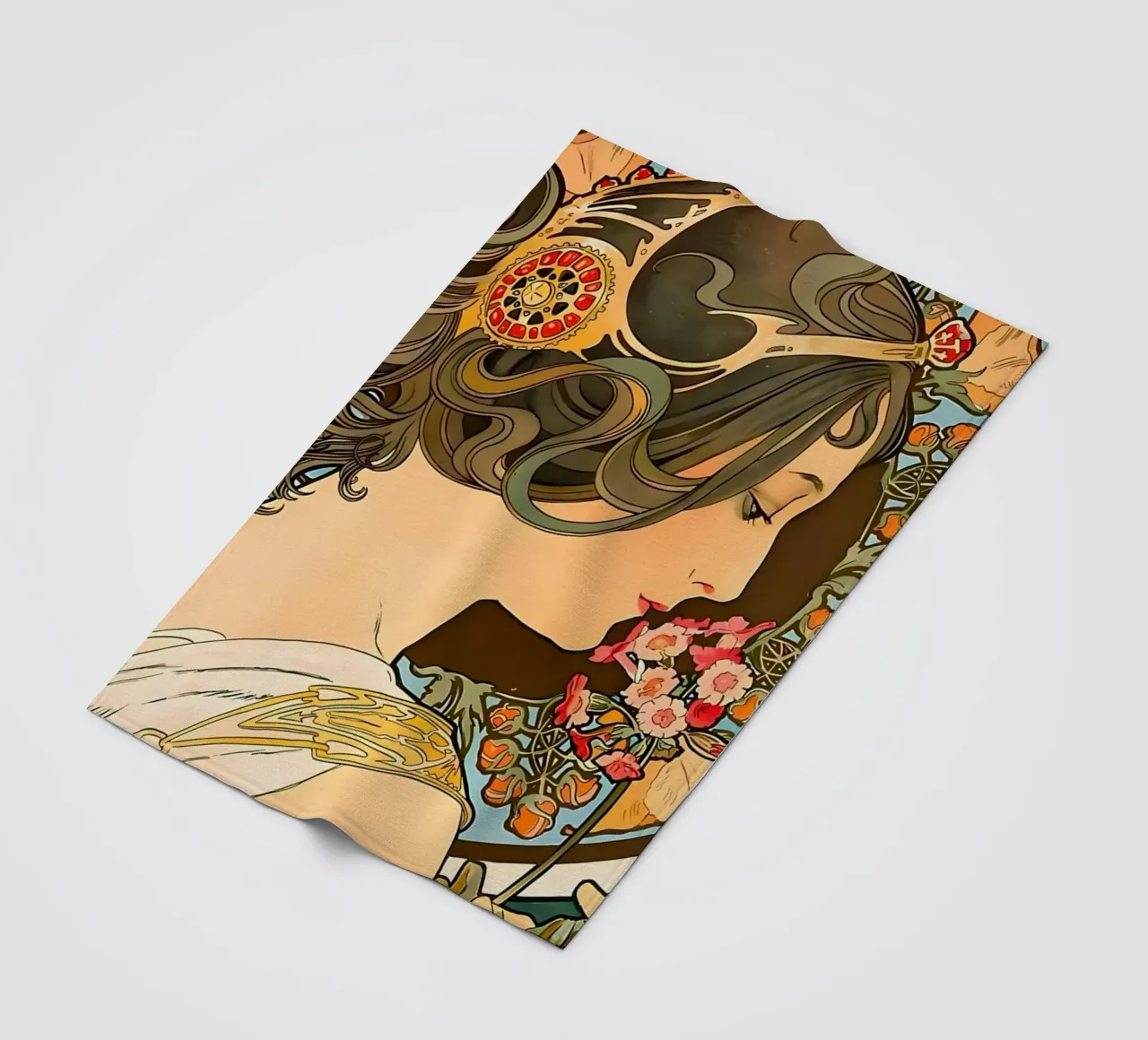 Art Nouveau Alphonse Mucha coperta in pile da diedrich