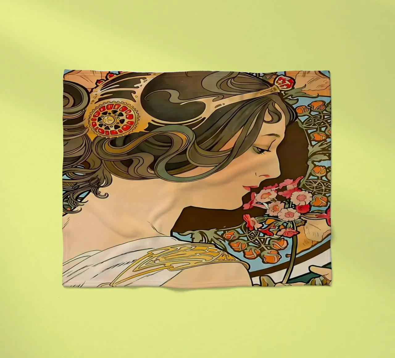 Art Nouveau Alphonse Mucha coperta in pile da diedrich