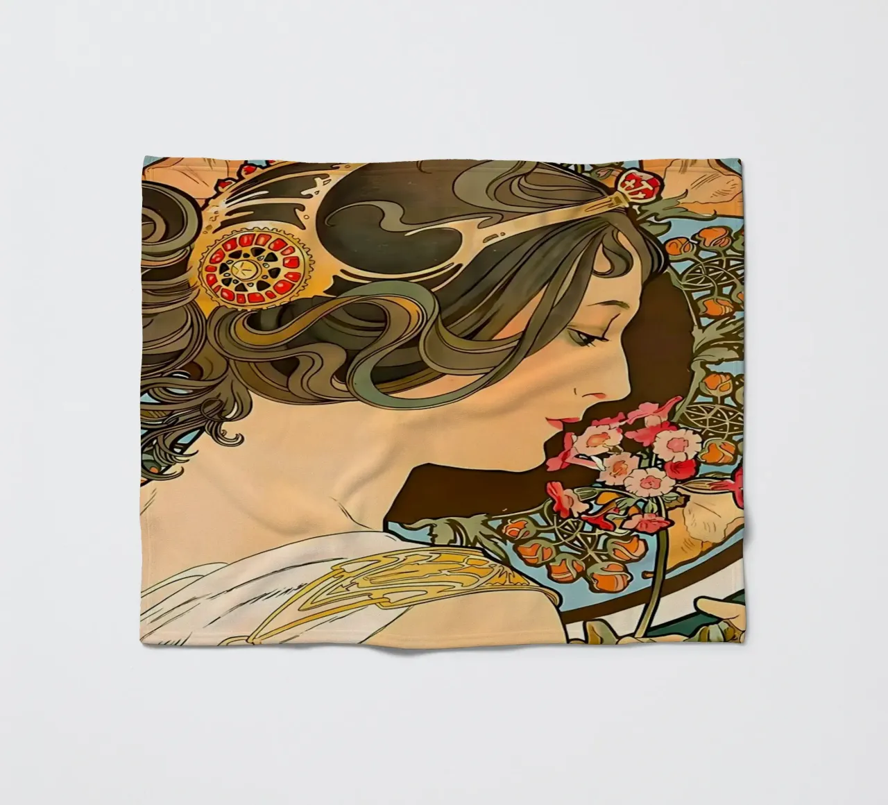 Art Nouveau Alphonse Mucha coperta in pile da diedrich