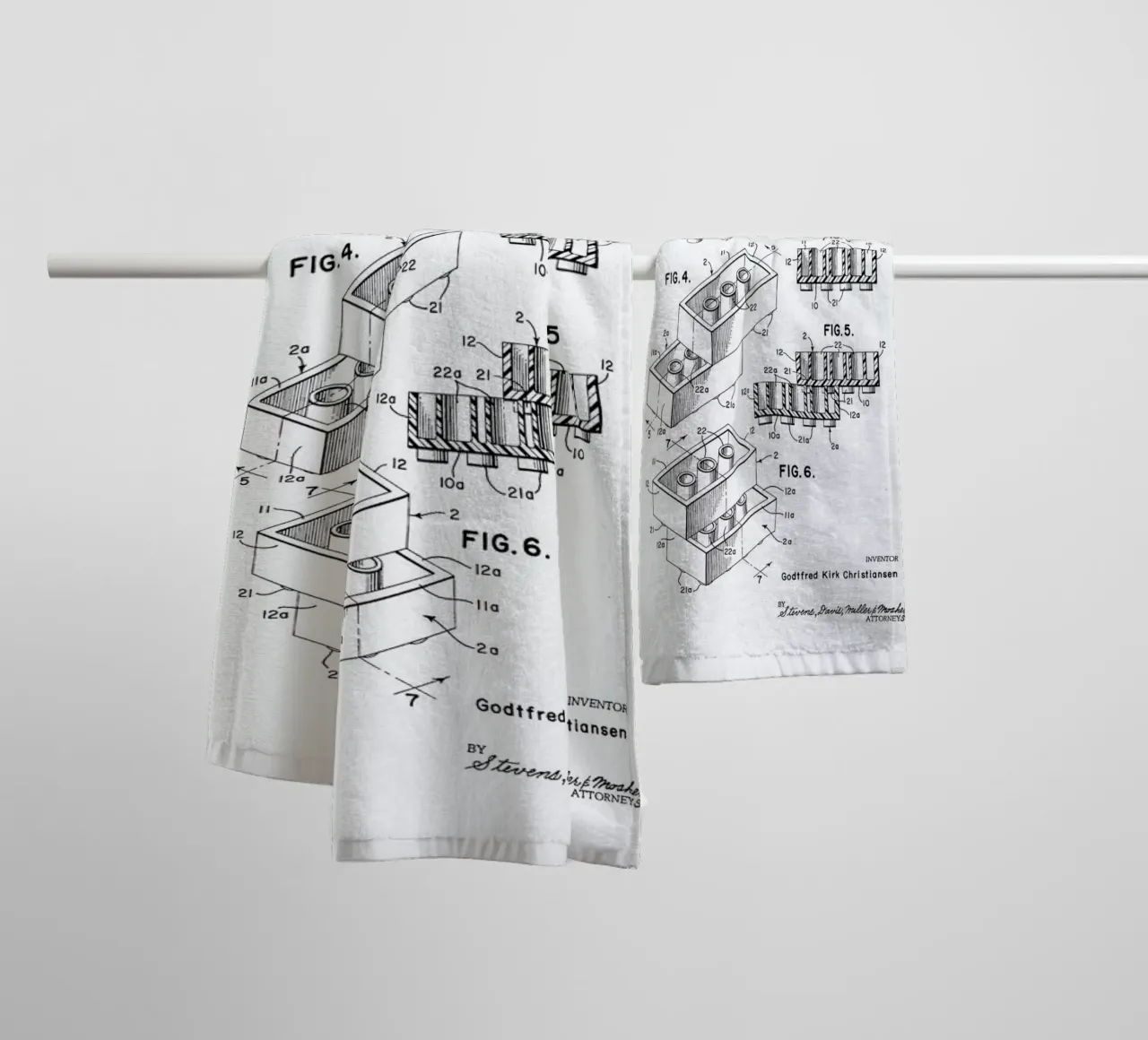 Lego PRINT BW asciugamano da bagno da Florent Bodart