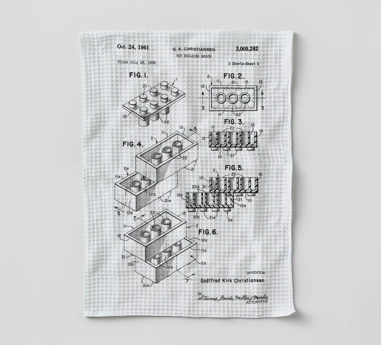 Lego PRINT BW canovaccio da cucina da Florent Bodart