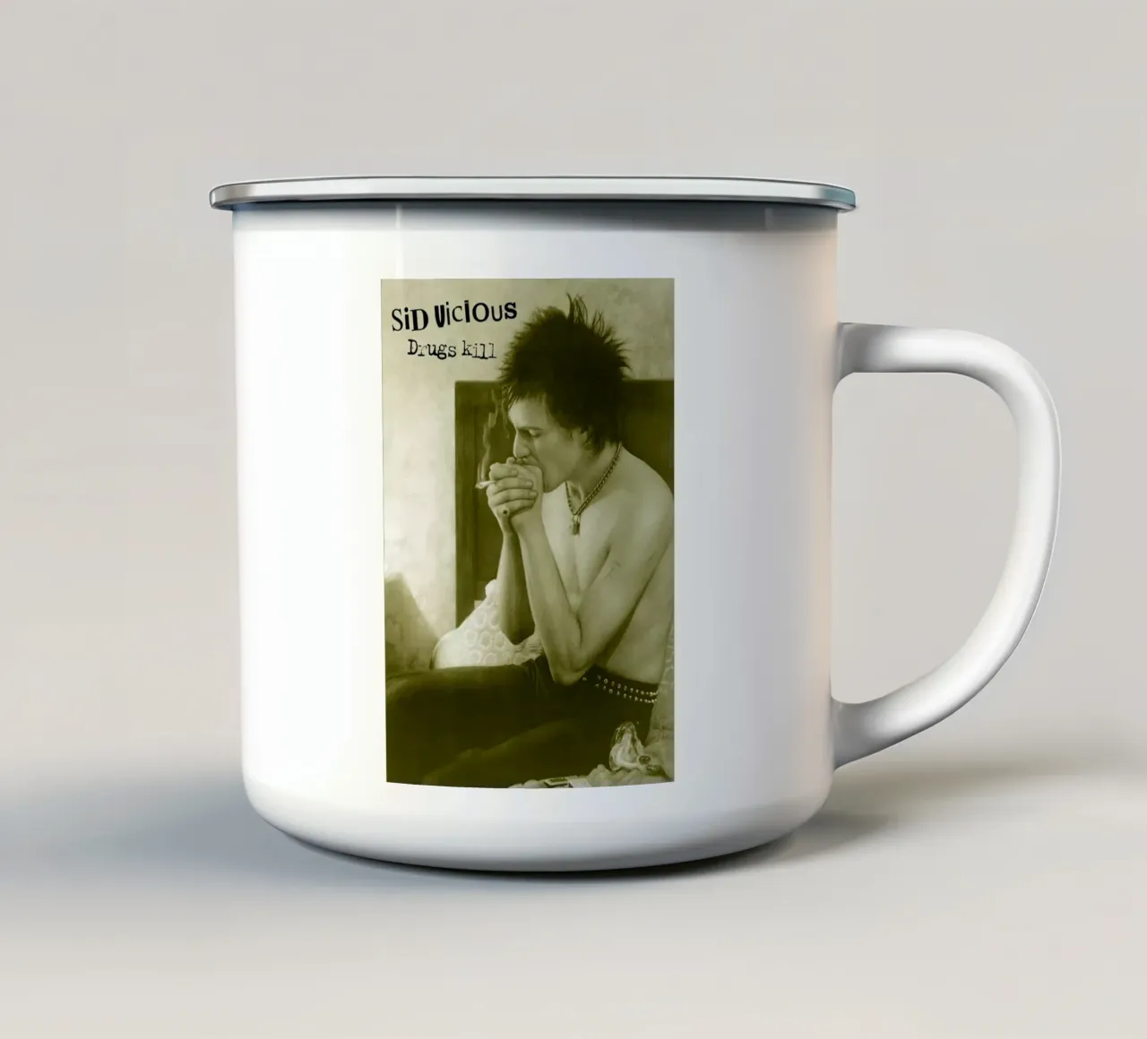 L'icona punkrock anni '80 tazza in smalto da Alex happy shop