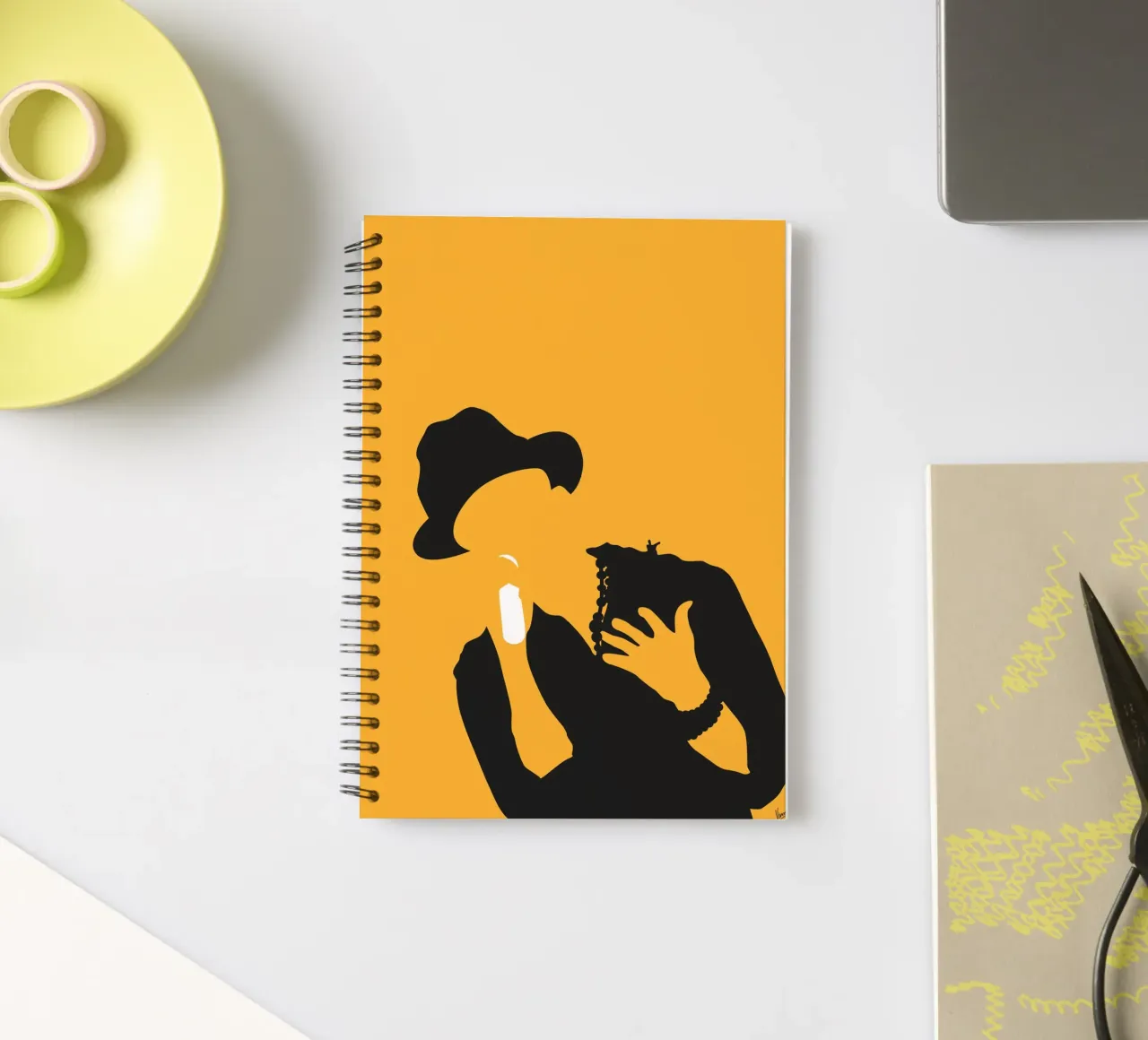 No034 Pharrell Williams spiral notebook by Iconic Rockstars